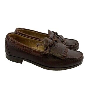 Allen Edmonds Woodstock Loafer Kiltie Moc Toe Slip On Brown Leather Men 9 E Wide